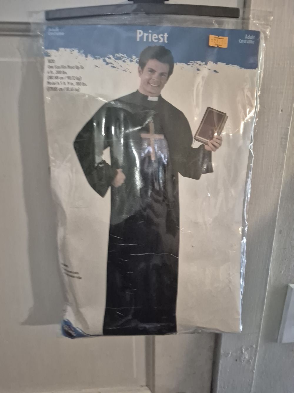 Priest Mens Costume - Black Clergy Robe